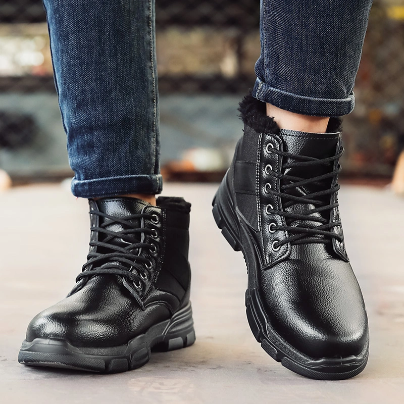 GUYISA winter Men Steel Toe Industrial Construction Safety Work Boot work Shoes Steel Toe Boots industrial safety shoes