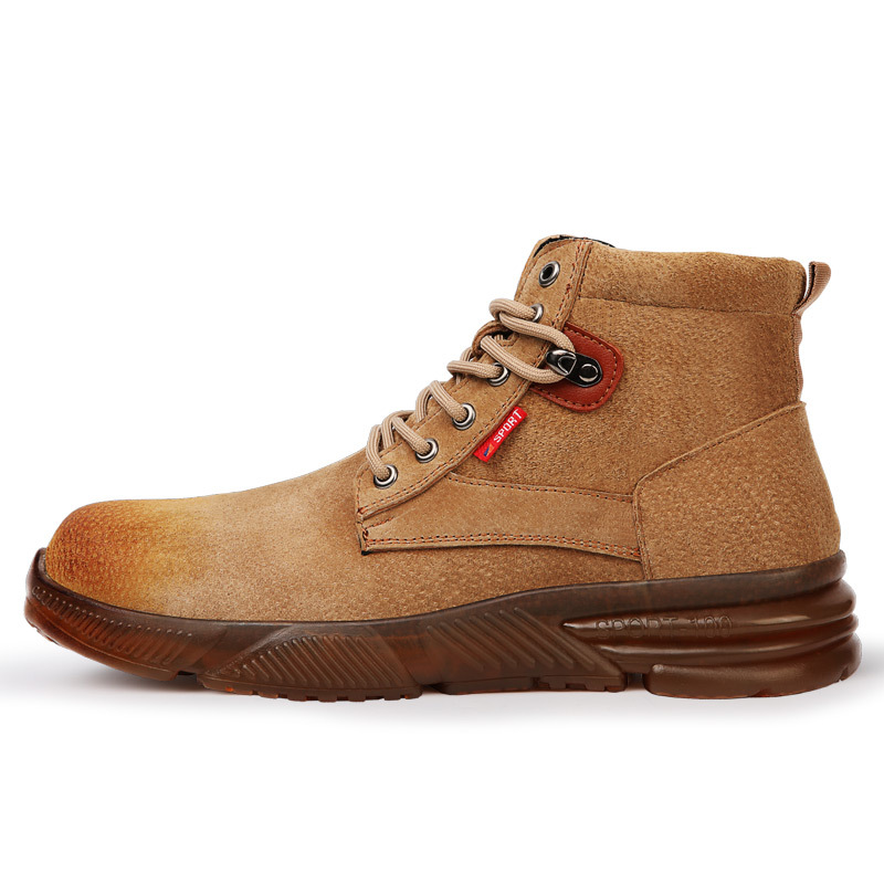 GUYISA OEM High Quality Waterproof Wear Resistant Brown Safety Boots for Men Work Steel Toe Working Boot