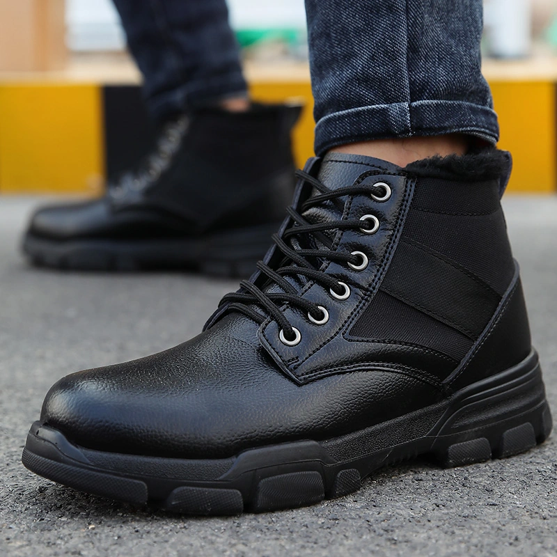 GUYISA winter Men Steel Toe Industrial Construction Safety Work Boot work Shoes Steel Toe Boots industrial safety shoes