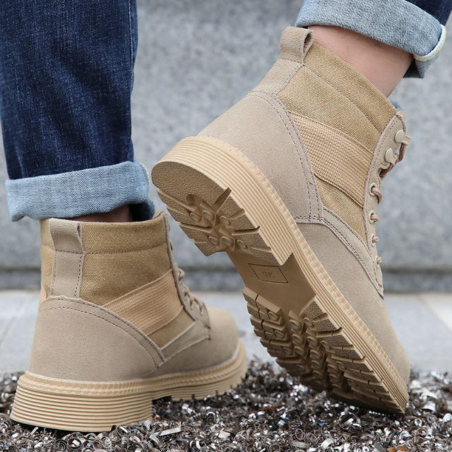 GUYISA OEM Boots Keep Warmer Wear Resistant Brown High Cut Work Steel Toe Working Boot Safety Boots for Men