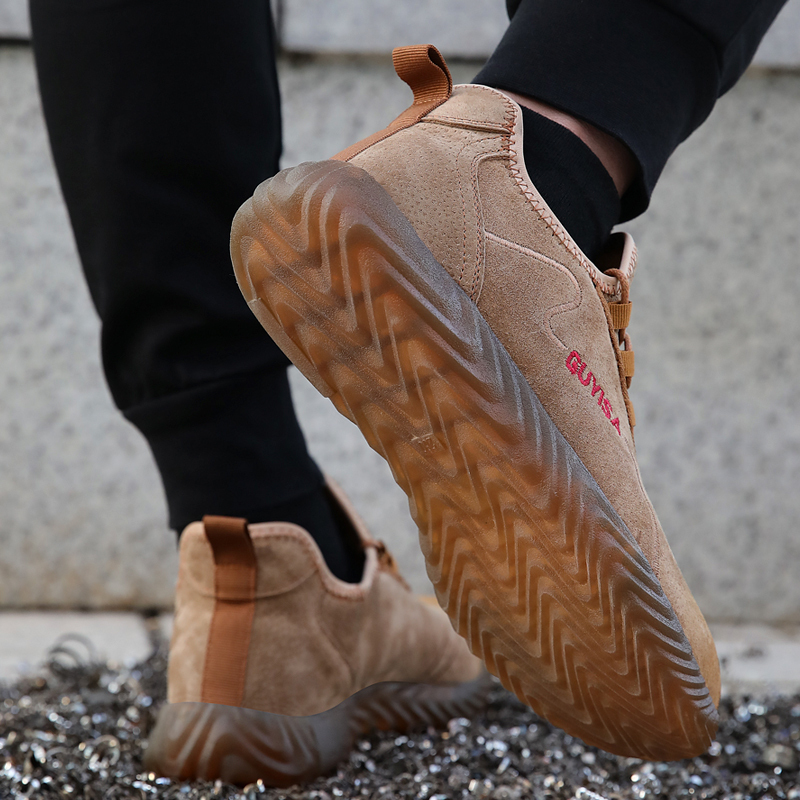 GUYISA OEM Fashion Waterproof Wear Resistant Anti Skid Brown Work Steel Toe Working Boot Safety Boots for Men can be Customized