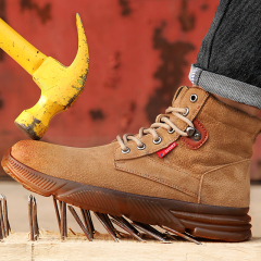 GUYISA OEM High Quality Waterproof Wear Resistant Brown Safety Boots for Men Work Steel Toe Working Boot