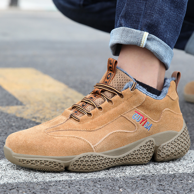 GUYISA High Quality Puncture Proof Steel Toe Indestructible Steel Toe Cap Work Indestructible Woodland Men Safety Shoes