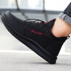 GUYISA Keep Warmer CE Steel Toe Industry Professional Anti Skid Red Rubber Outsole Cotton Work Safety Shoes Men