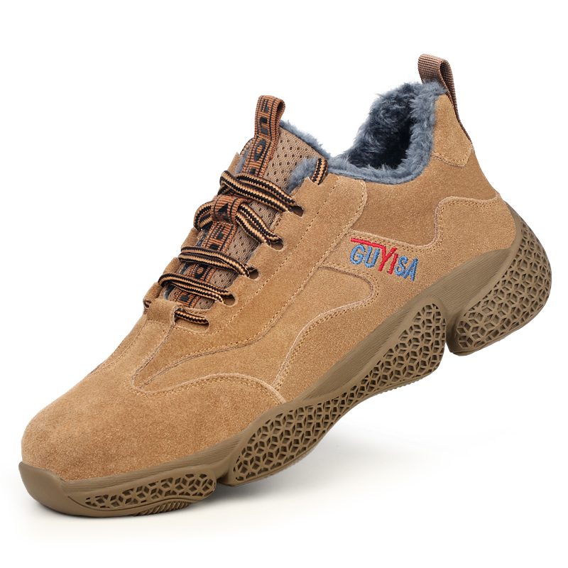 GUYISA High Quality Puncture Proof Steel Toe Indestructible Steel Toe Cap Work Indestructible Woodland Men Safety Shoes