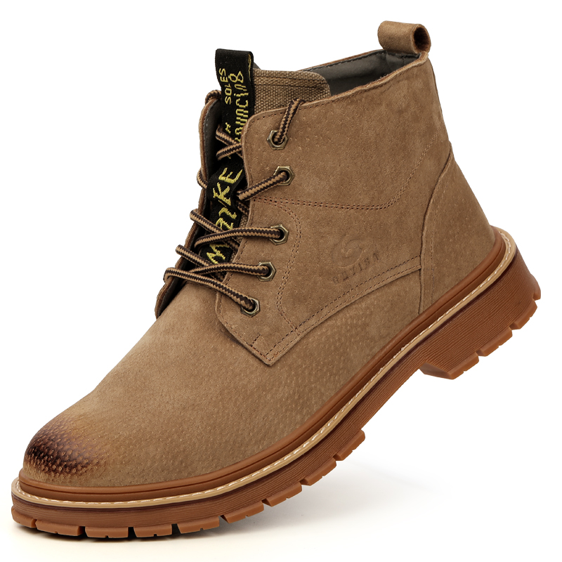 GUYISA Fashion Waterproof Work Boot Black Casual Trainers Steel Toe Safety Shoes for Men
