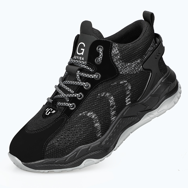 GUYISA Safety Mens Steel Toe PU sole Security working with Casual Trainers