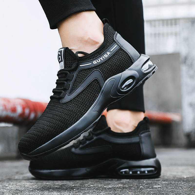 GUYISA casual black low cut pu outsole work safety shoes for men
