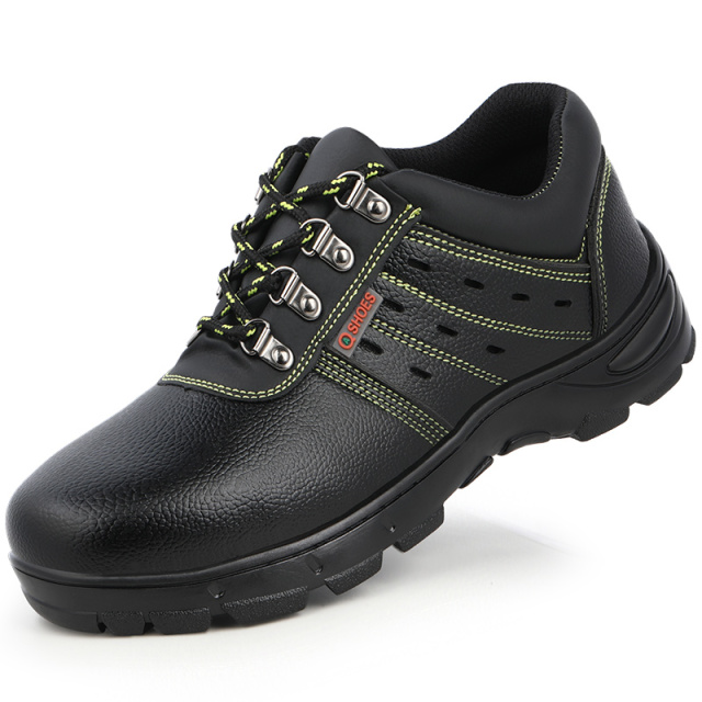 GUYISA china embossed leather rubber sole safety shoes with steel toe