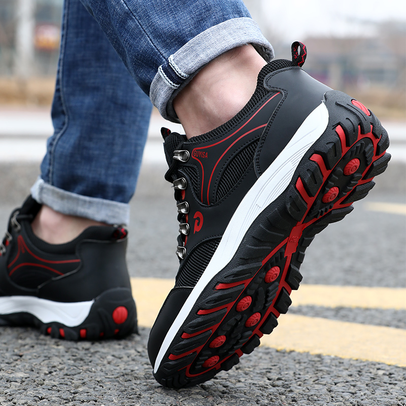 Microfiber Leather and mesh cloth rubber outsole summer safety shoes
