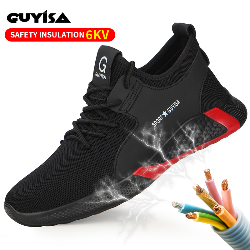 GUYISA insulated 6kv plastic toe cap labor insurance shoes anti - puncture safety work shoes