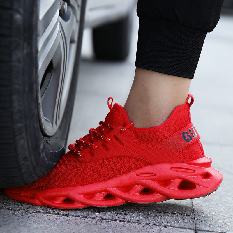 GUYISA Fashion Breathable Anti Smashing Red Shoes for Women Light EVA Bottom Safety Shoes Men's Work Shoes
