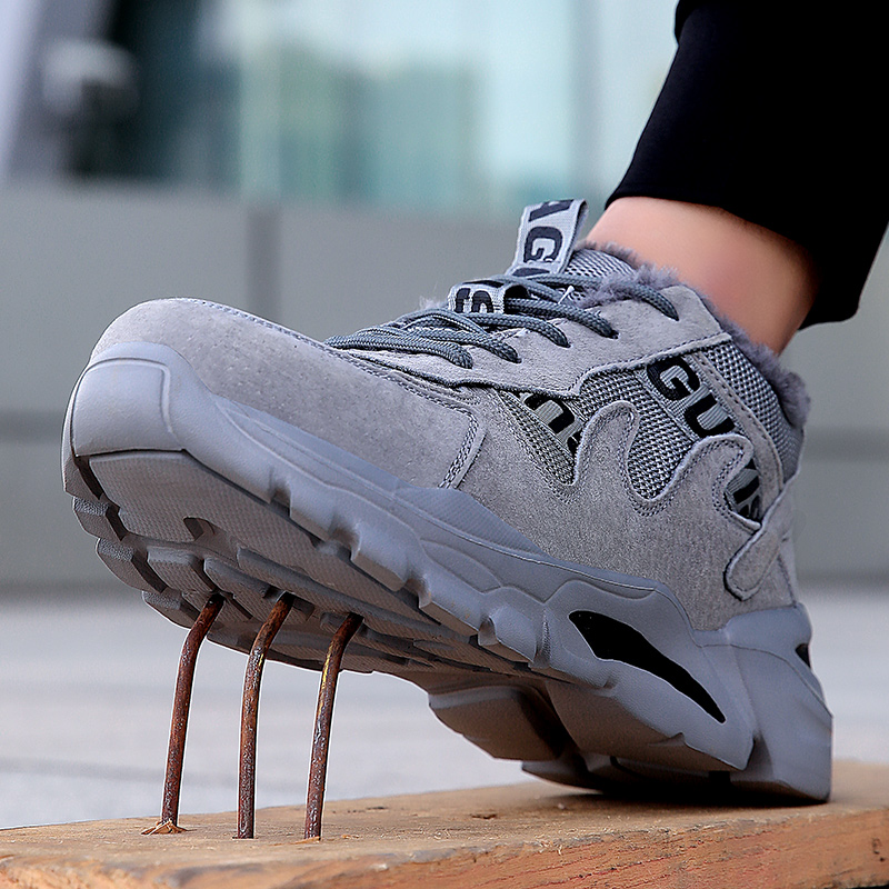 Winter Men's Steel Toe Slip Resistant Puncture Proof Construction Safety Shoes