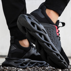 GUYISA Black Lightweight Soft High Elastic EVA Outsole Suede Leather Steel Toe Safety Shoes Men's for Work