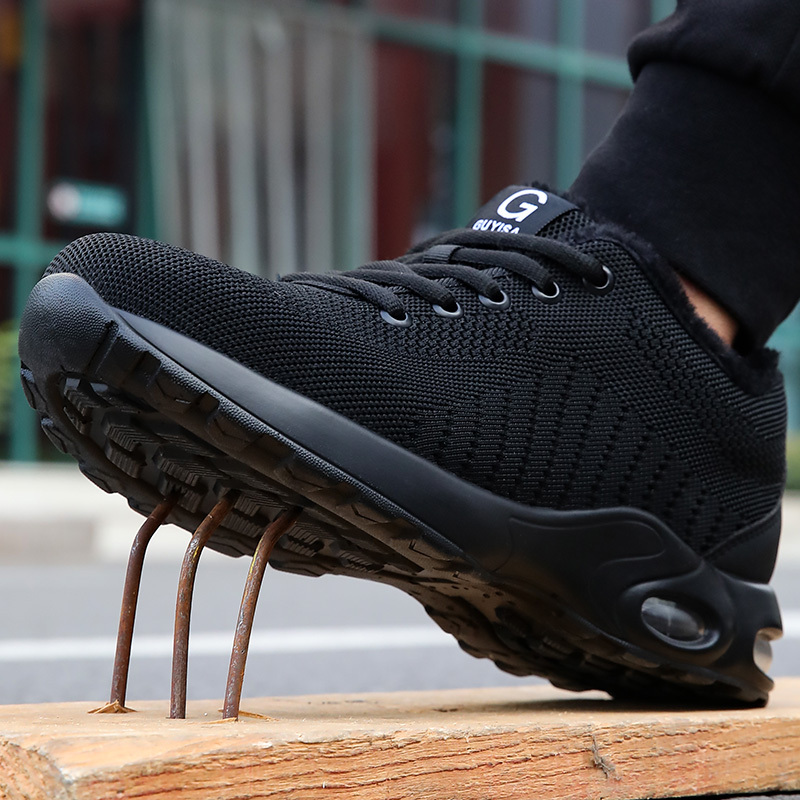 GUYISA 9192 Fly Woven Lightweight Breathable Fashion Steel Toe Shoes