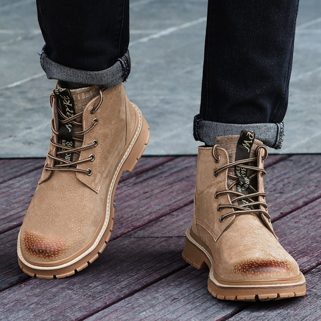 Fashion industrial construction working safety shoes boots with PVC outsole