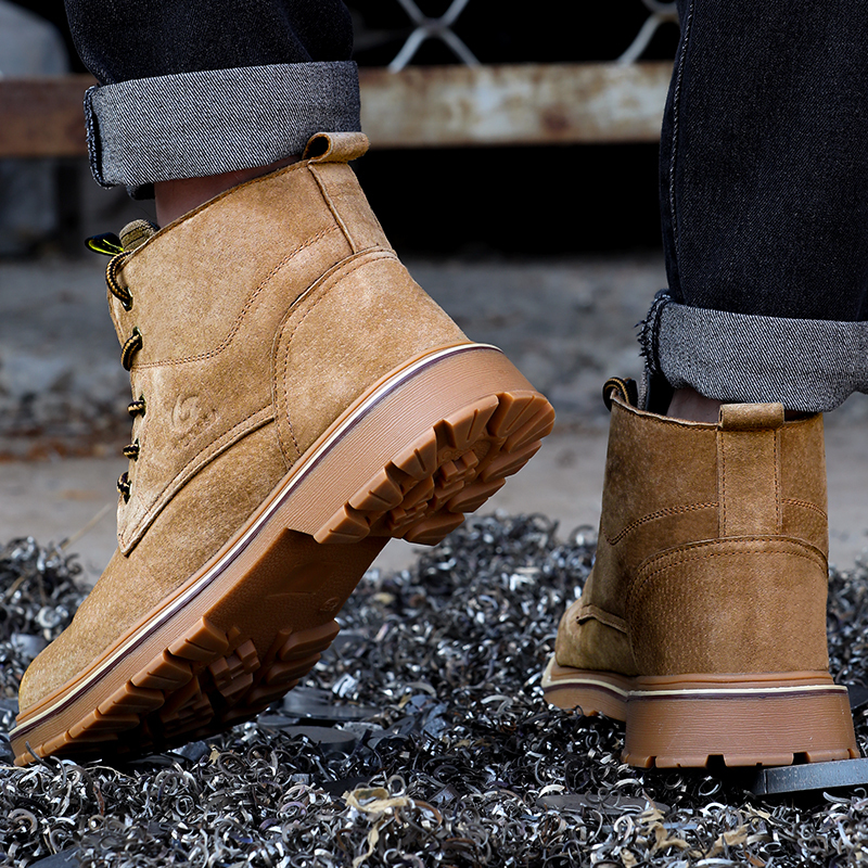 Fashion industrial construction working safety shoes boots with PVC outsole