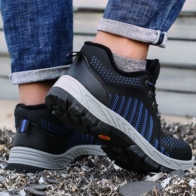 Men Women Winter Warm Steel Toe Anti Smash Anti Piercing Wear-Resistant Safety Shoes