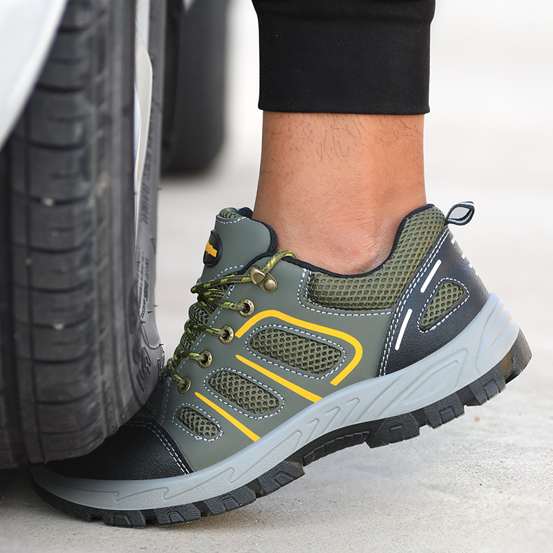 Anti-Skidding Indestructible Safety Work Shoes with Steel Toe and Steel Plate Midsole