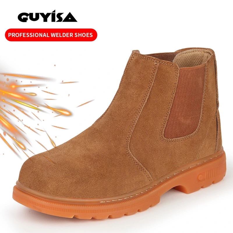 GUYISA welder work boot  high cut fire resistant industrial steel toe safety shoes