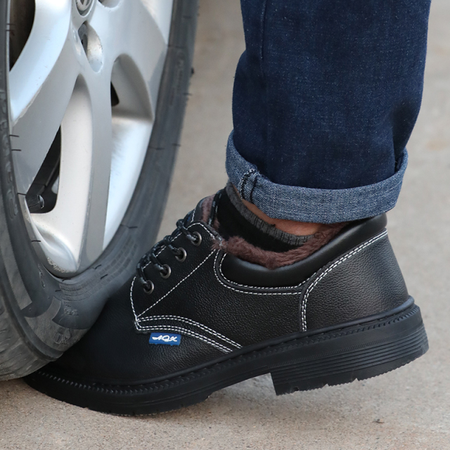 Factory Genuine Winter Leather Work Shoes Safety Shoes With Steel Toe