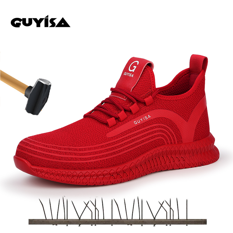 China Red Non-slip Anti-puncture Protective Safety Shoes for Women Men