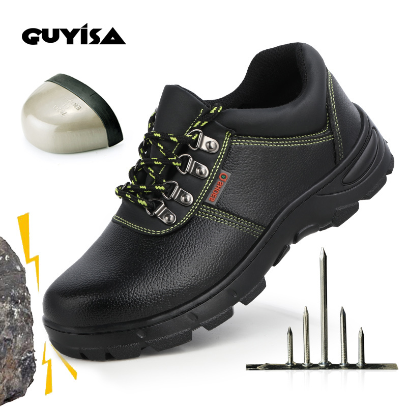 GUYISA factory price classic steel toe safety shoes rubber outsole men work shoe