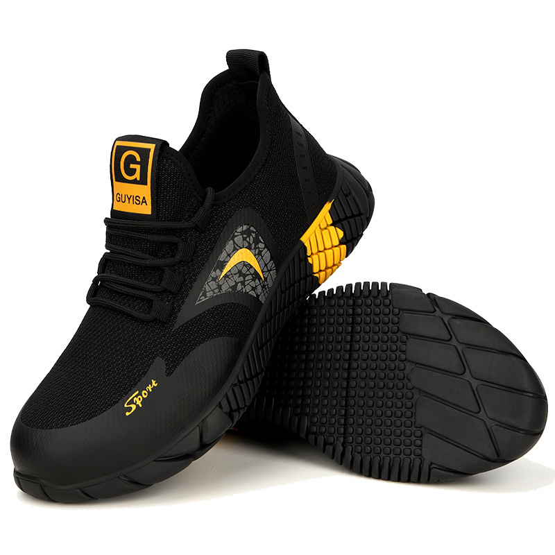 Breathable lightweight prevent puncture soft work safety shoes men anti-smash steel toe safety shoes