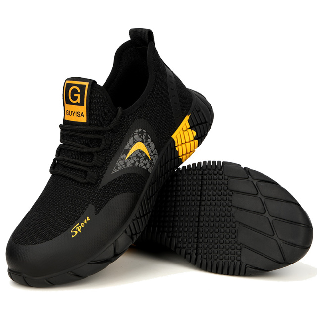 Breathable lightweight prevent puncture soft work safety shoes men anti-smash steel toe safety shoes