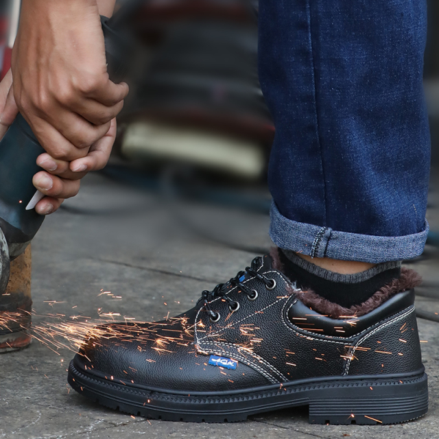 Factory Genuine Winter Leather Work Shoes Safety Shoes With Steel Toe