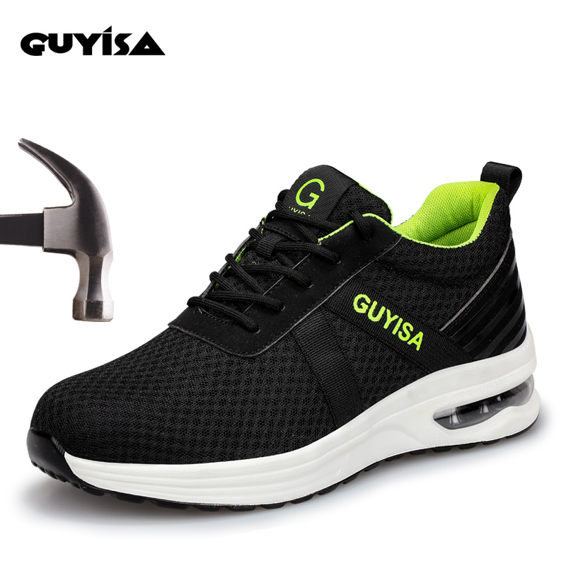 Lightweight Breathable Mens Womens Safety Shoes with Steel Toe and Build-In Air Cushion