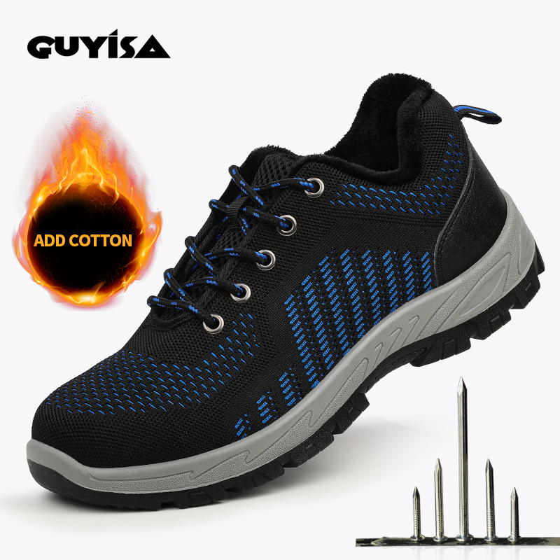 GUYISA men's winter warm steel toe anti smash anti piercing site wear-resistant safety shoes manufacturer wholesale