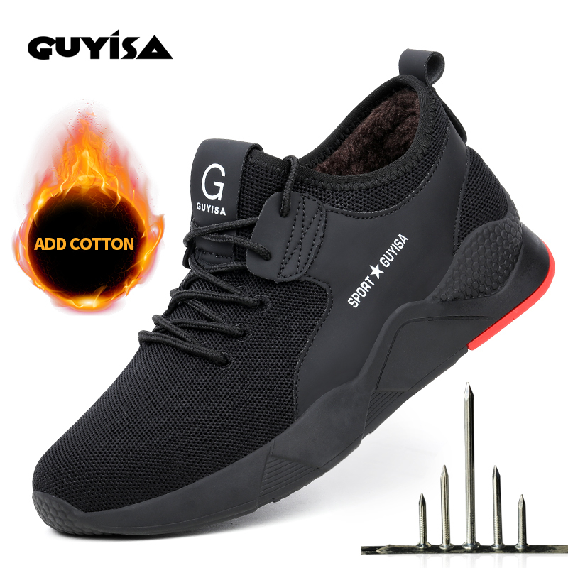 GUYISA Winter Lightweight Breathable construction men cotton safety shoes price Cheap