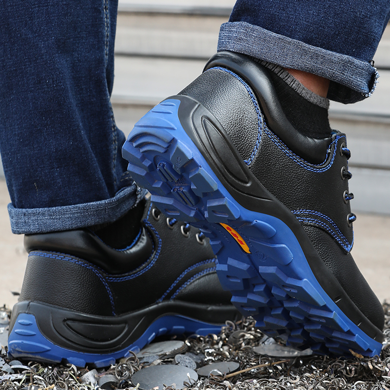 New Design Black Cowhide Anti-static Safety Work Shoes Anti-Smash Steel Toe Shoes