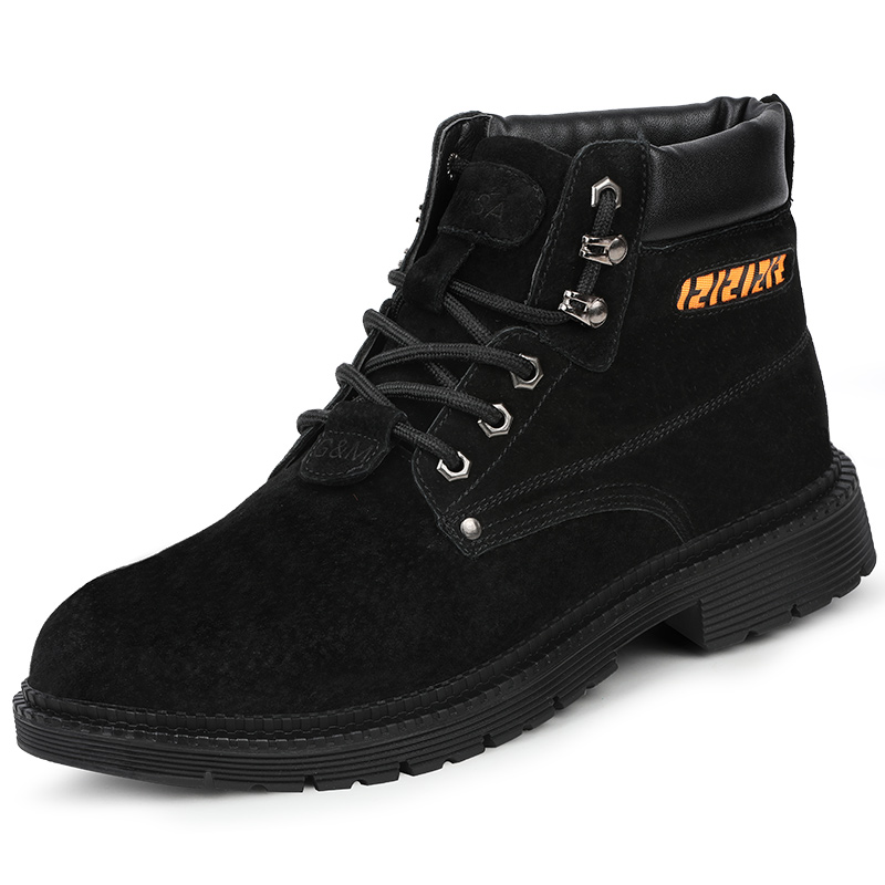 GUYISA China factory black high ankle steel toe safety shoes industrial safety boots