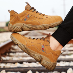 GUYISA high quality hiking shoe men safety work shoes fire resistant suede leather