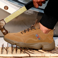 GUYISA high quality hiking shoe men safety work shoes fire resistant suede leather