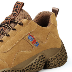 GUYISA high quality hiking shoe men safety work shoes fire resistant suede leather