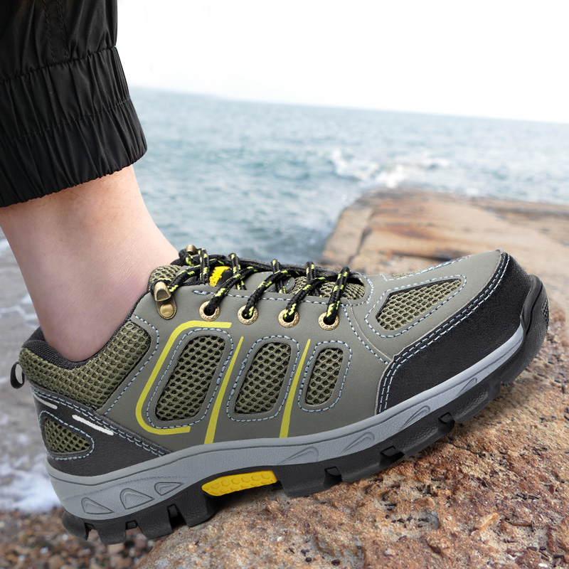 Stylish Work Shoes Breathable Mesh Upper Safety Shoes Men Women with Steel Toe