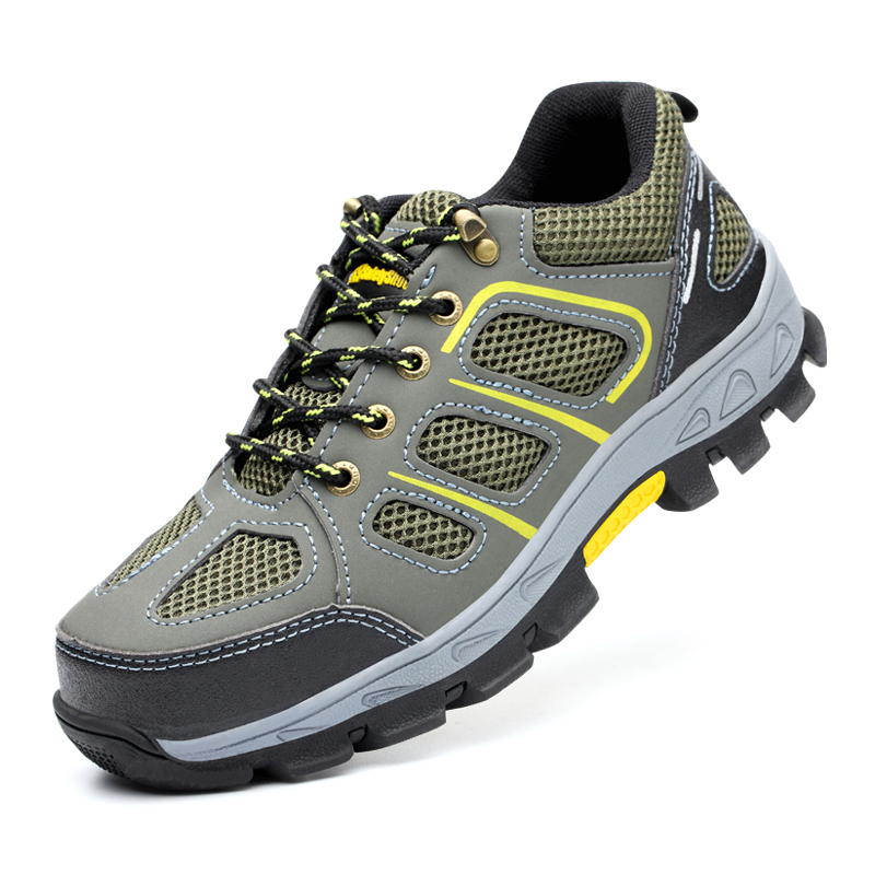 Stylish Work Shoes Breathable Mesh Upper Safety Shoes Men Women with Steel Toe