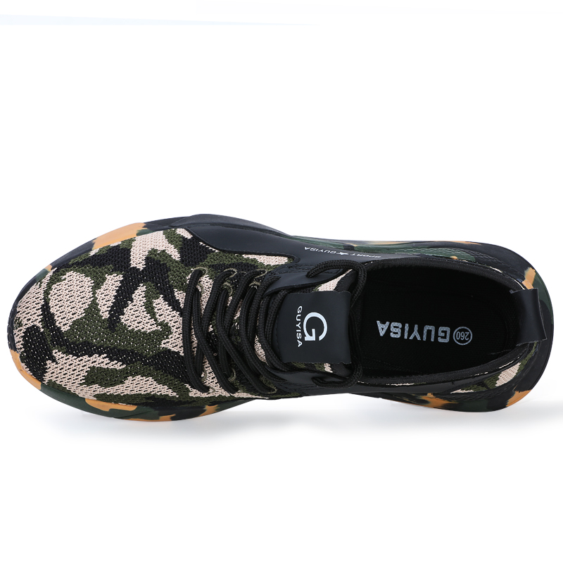 Cmouflage Color Anti Smash Steel Cap Non Slip Rubber Sole Safety Work Shoes