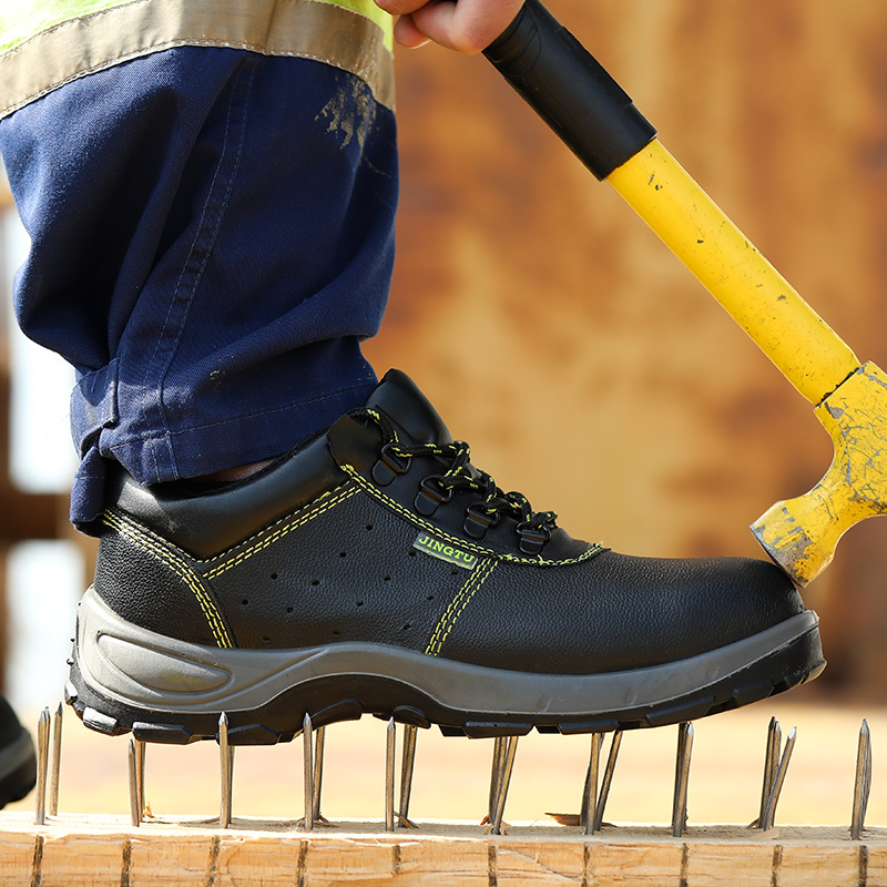 cheap price industrial leather summer work safety shoes for men