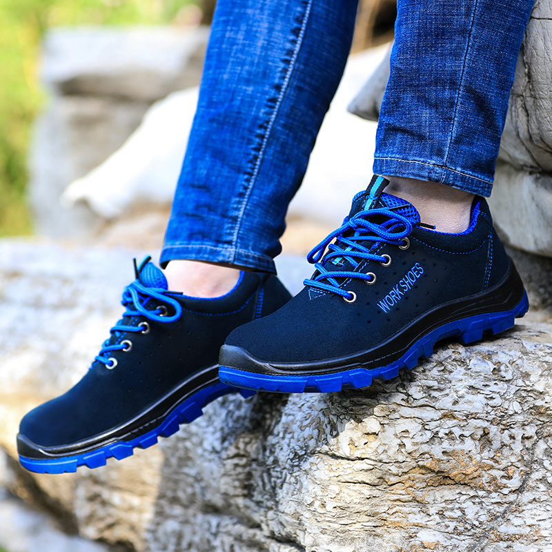 Polyurethane solid bottom work safety shoes