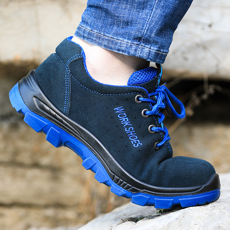 Polyurethane solid bottom work safety shoes