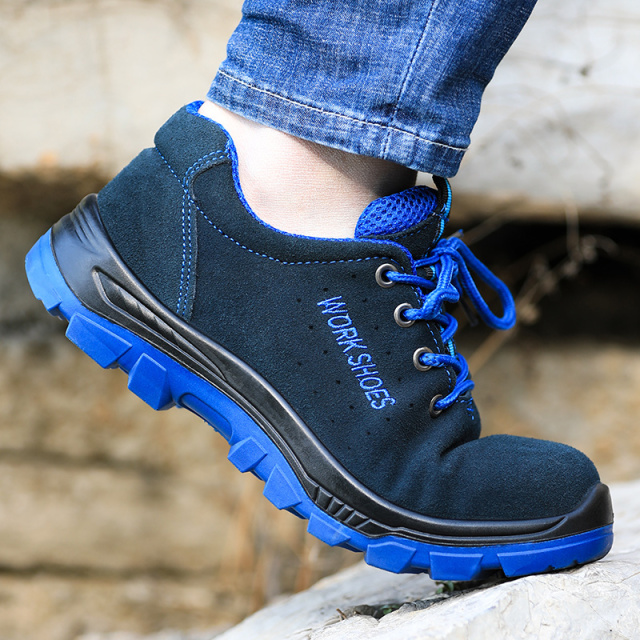 Polyurethane solid bottom work safety shoes