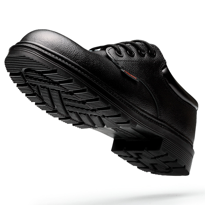 Black Cowhide Insulation Shoes for Electricians Unti Smashing Steel Toe Safety Shoes