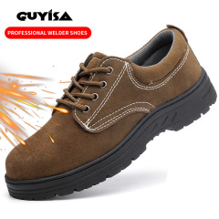 GUYISA  High quality can be customized professional anti-ironing high temperature steel toe rubber sole safety shoes
