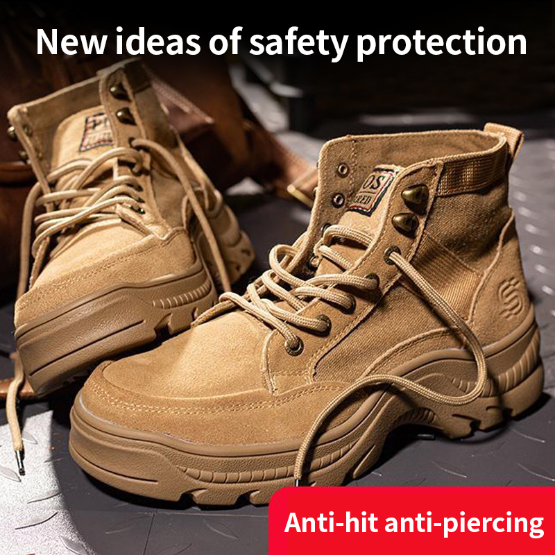 Guyisa new wear resistant high quality outdoor sports safety shoes light and breathable working steel shoes