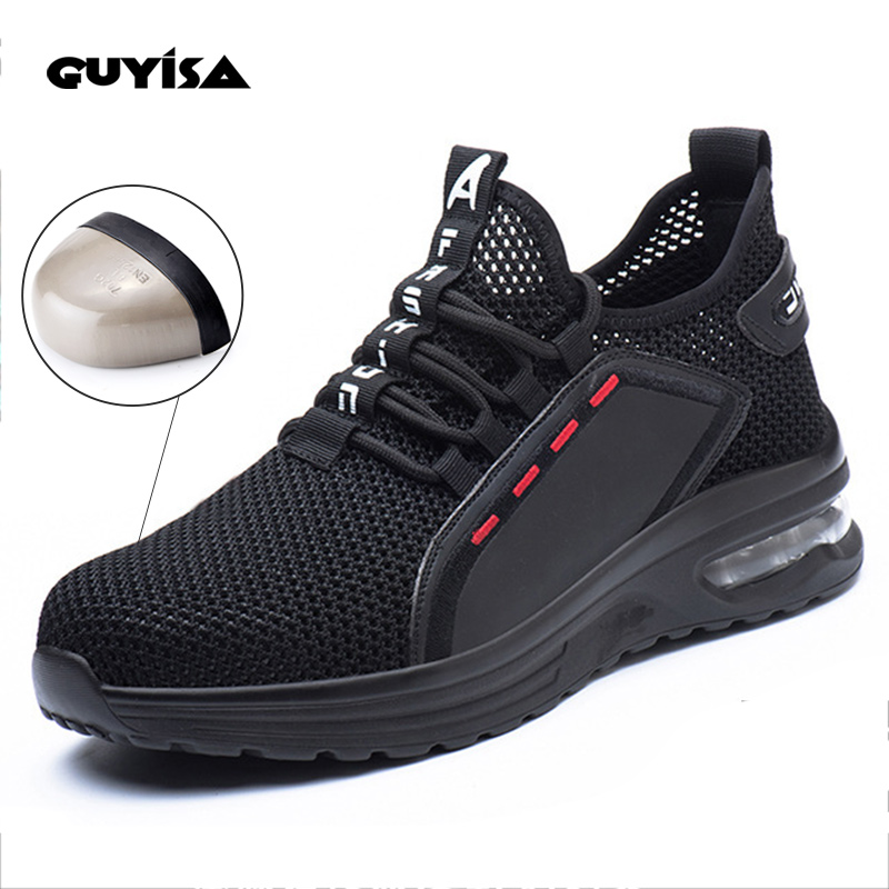 Guyisa factory price hot sports comfortable breathable safety shoes men's anti smashing work shoes fast delivery