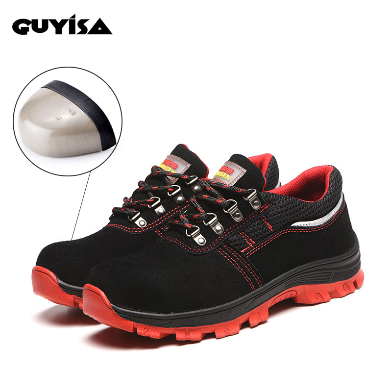 Guyisa factory hot men's sports safety shoes fashion wear resistant work shoes